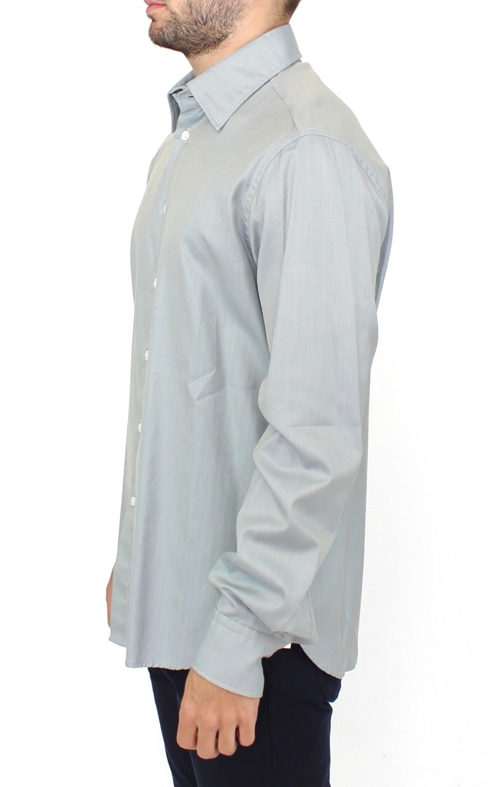 Ermanno Scervino Grey Long Sleeve Cotton Shirt Casual Top